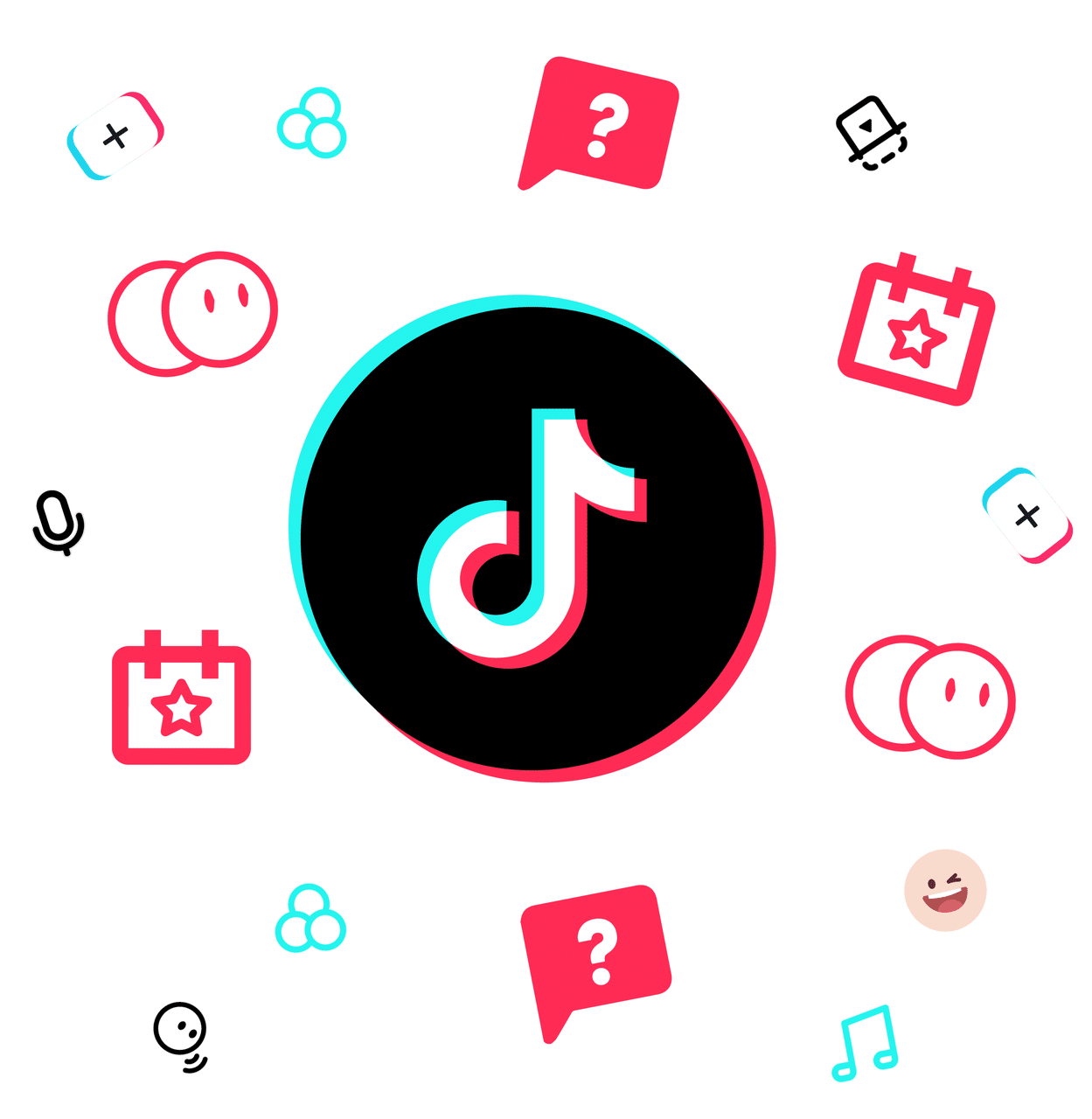 Iconos de TikTok para gestión de reputación digital.