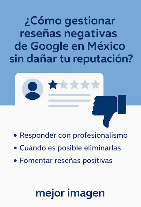 Guía para gestionar reseñas negativas en Google con apoyo de servicios de reputación online en México.