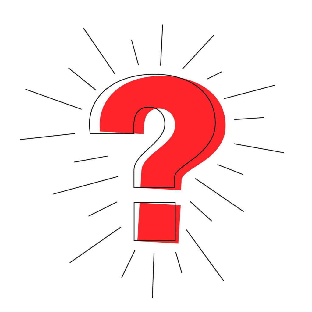 Gran signo de interrogación rojo destacado sobre fondo blanco.