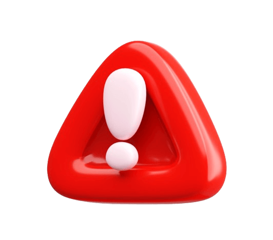 Ícono rojo de advertencia con signo de exclamación