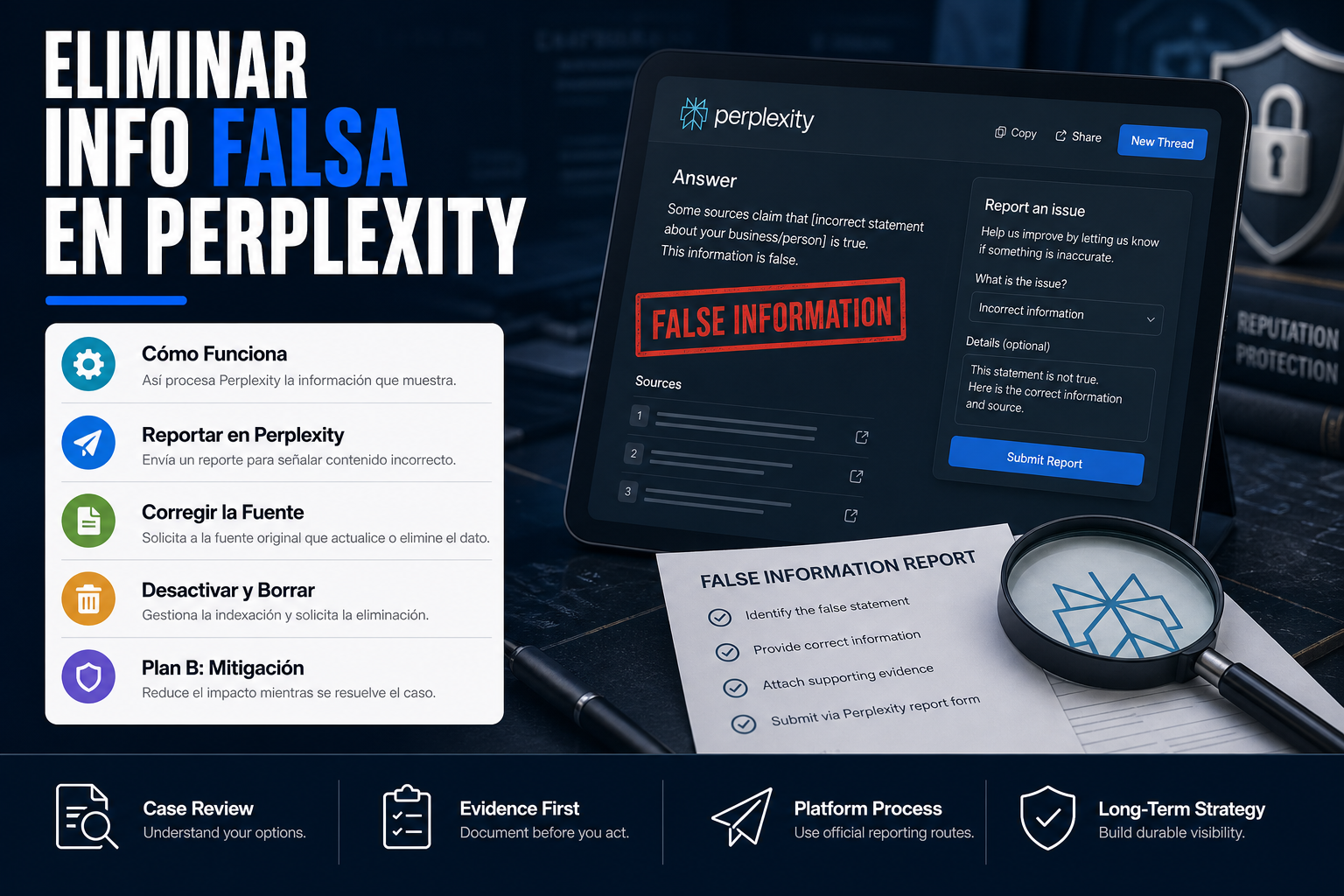 Perplexity dice información falsa sobre mí o mi empresa: cómo responder